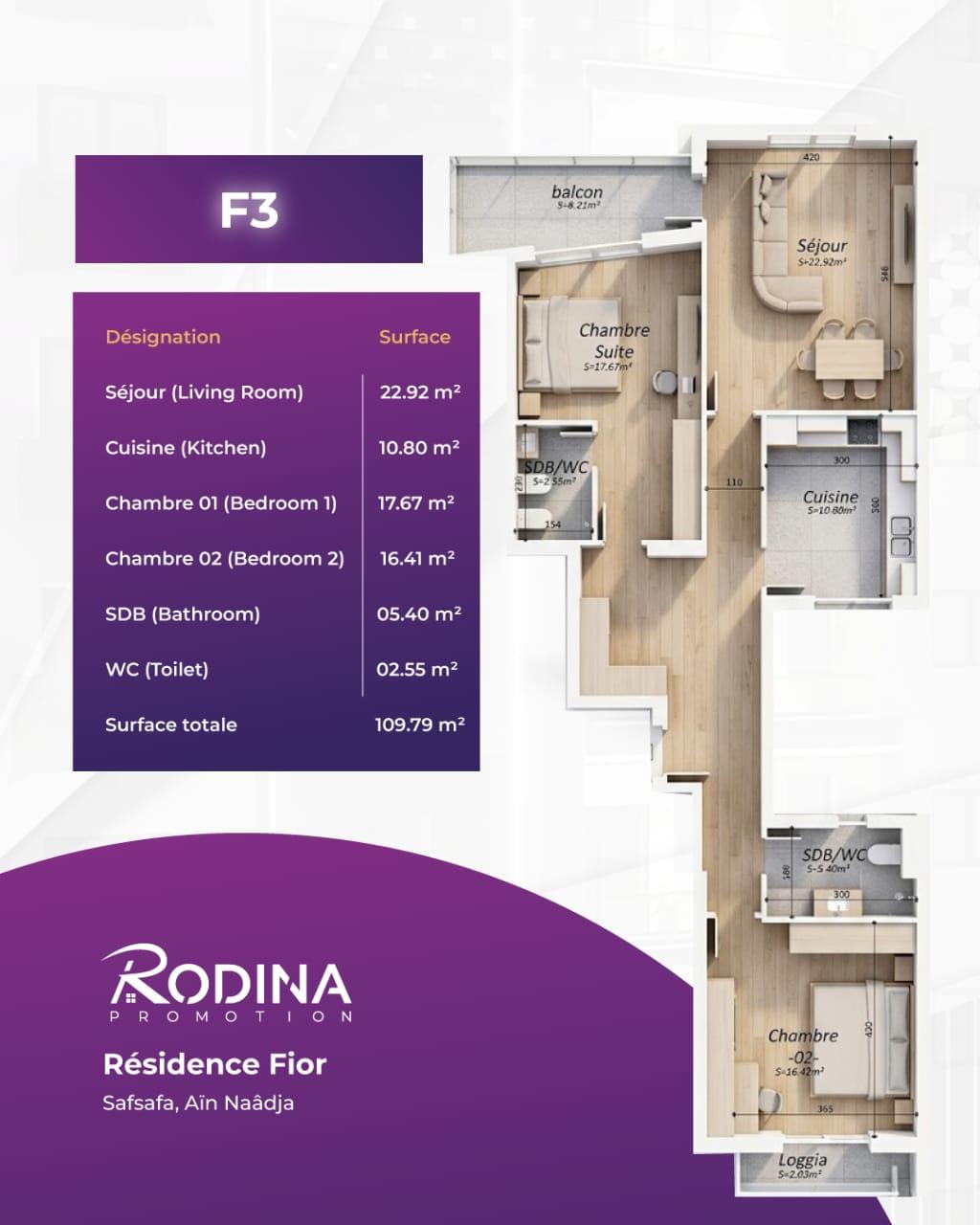 Plan appartement F3