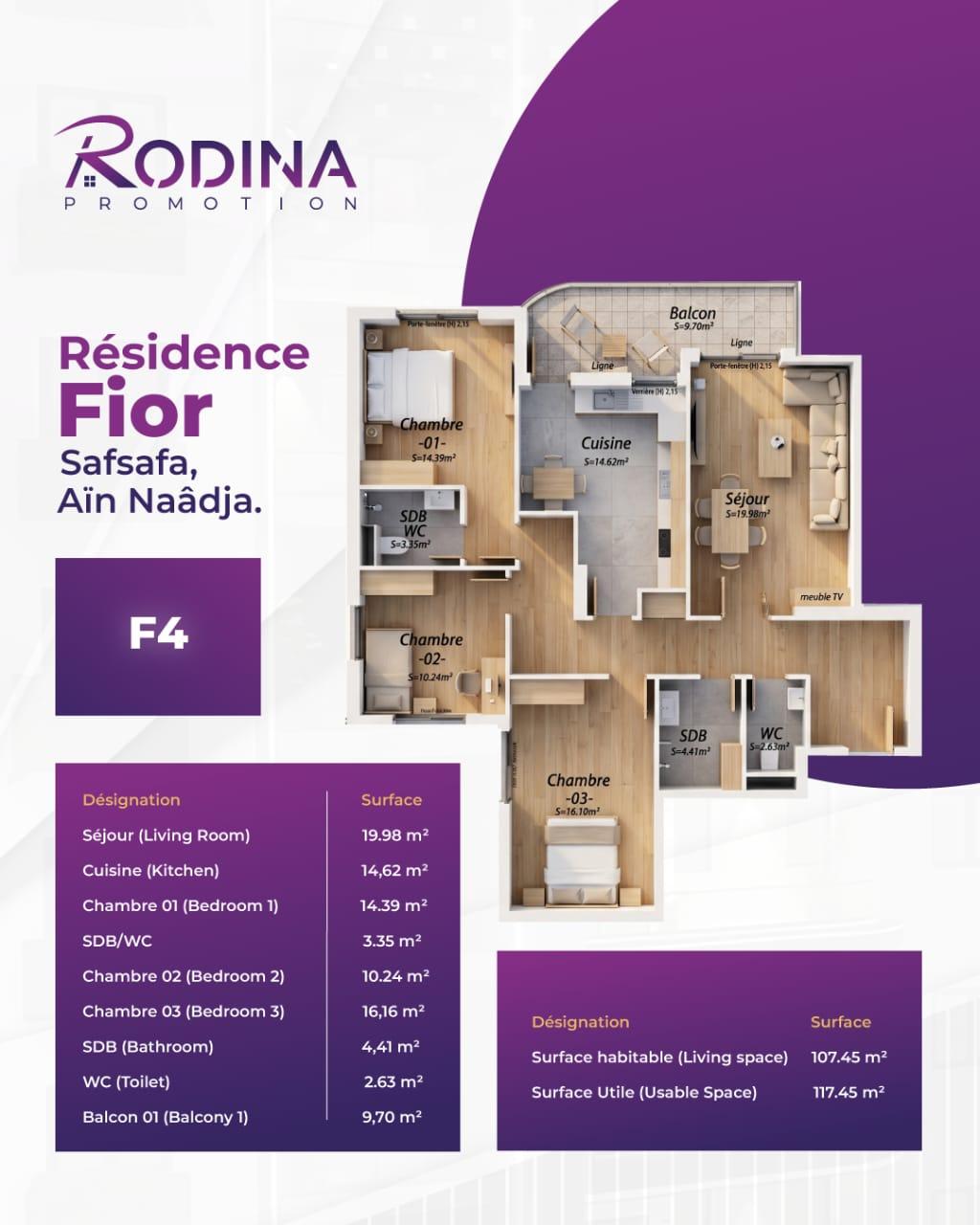 Plan appartement F4